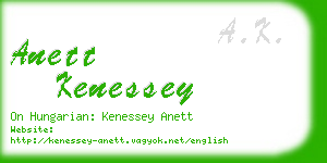 anett kenessey business card